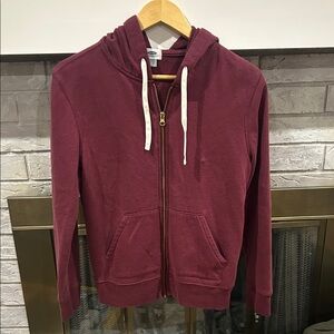 Old Navy Maroon Jacket with Cream Accents